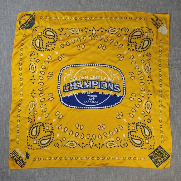Wrangler NFR Las Vegas Golden Circle Of Champions Scarf 32"X32" - Picture 1 of 8